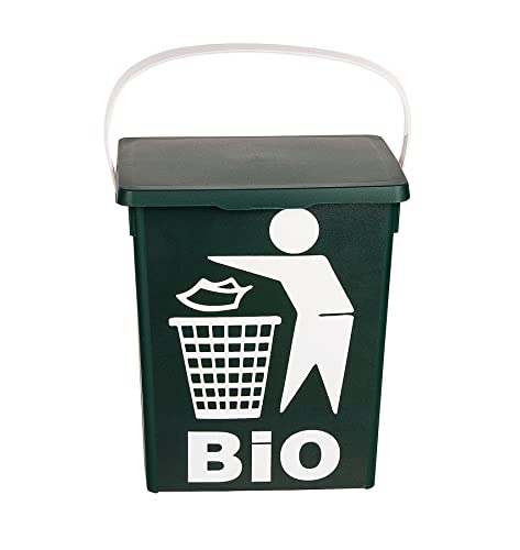 Biomülleimer BigDean 5L mit Deckel in Grün für die Küche