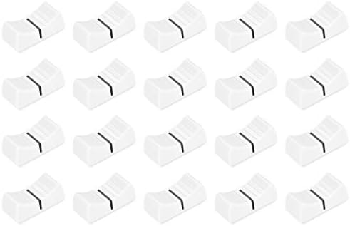 uxcell 24mmx11mmx10mm Console Mixer Slider Fader Knobs Replacement for Potentiometer White Knob Black Mark 20pcs