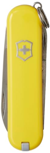 Victorinox, Classic SD, Coltellino Svizzero, Originale, Multiuso, Campeggio, 7 Funzioni, Lama, piccola, Lima per unghie, Giallo