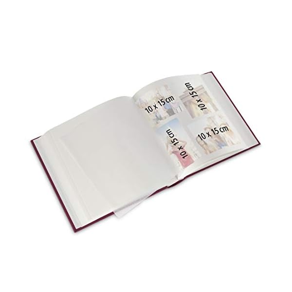 Hama Fotoalbum mit Stoffeinband 30x30 cm (Jumbo Fotobuch mit 100 weißen Seiten, Photoalbum mit Pergamin-Trennblättern… – Bild 6