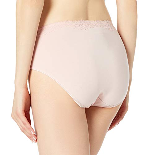 Curvy Couture Women's Plus Size Cotton Luxe & Lace Hipster, Blushing Rose, M #TOP3