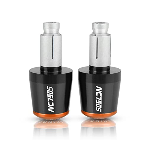 Embouts de guidon 22mm pour Honda NC750S 2012-2015 en aluminium orange