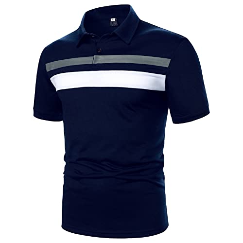 Mens Cotton Polo Shirts Summer Short Sleeve Dry Fit Moisture Wicking Sports T Shirt Muslce Tops Athletic Running Shirts #TOP13
