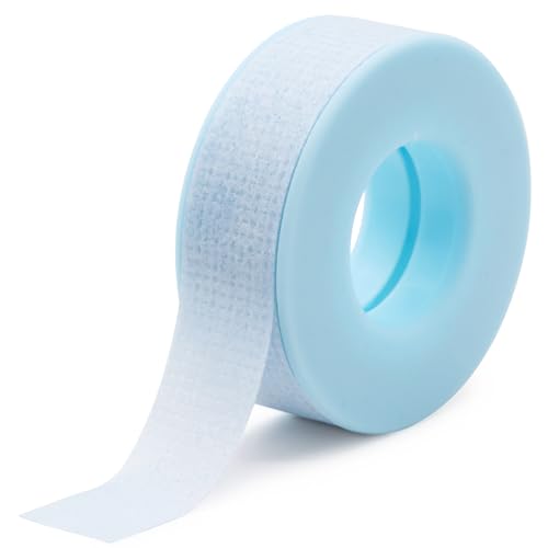 Embagol Blue Lash Tape, 0.49in x 3.9yds, Waterproof Adhesive Tape for Eyelash Extensions, Sensitive Silicone Gel, Medical Microporous, Easy Tear, Breathable, Hypoallergenic