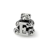 Accessories & Jewelry Letter E Teddy Bear Bead .925 Sterling Silver Antiqued 883957726700 Index-FGT9985-68