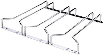 Stainless Steel 1/2/3 Rails Cabinet Wine Glasses Rack 14" 3 rows