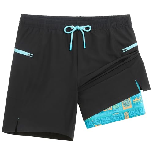 APTRO 2 in 1 Men's Swim Trunks with Pockets