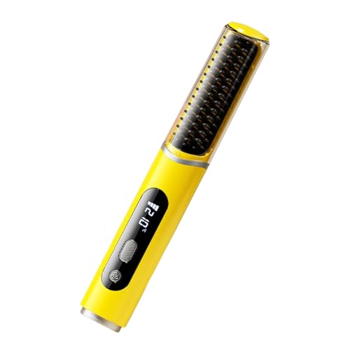 Plancha para el cabello inalámbrica con cepillo, para mujeres, ideal para viajes, con 5 ajustes de temperatura y pantalla digital, calentamiento rápido para cuidado capilar en casa miniatura 1