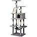 MAMXIADDP Cat Tree 4-Stage Cat Scratch Tree, Gatti graffiatura Albero Playhouse con caverna, Multi-Stadio Cat Tree Tower Torre con Amaca pertica, Albero Arrampicata Cat Cat House Grigio Chiaro