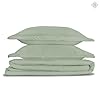 BIOWEAVES 100% Organic Cotton Full/Queen Duvet Cover Set, 3-Piece, 300 Thread Count Sateen Weave GOTS Certified Comforter Cover with Buttoned Closure and 2 Pillow Shams –Basil, 90x90 inches #1