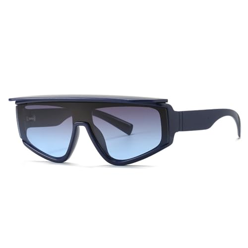 Lunettes de soleil de luxe carrées surdimensionnées et mixtes à dessus plat