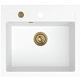 INKLUSIVE SIPHON MIT GOLDSIEB - gewinnen Sie mehr Platz in Ihrem Schrank mit dem Raumsparsiphon mit Goldsieb. Drehen Sie den Knopf, um den Wasserfluss im Waschbecken für Küche zu schließen oder zu öffnen. Wählen Sie italienische Qualität!