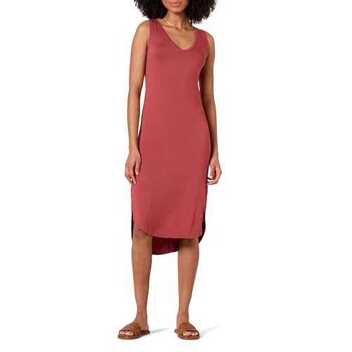 Amazon Essentials Damen Ärmelloses Midikleid aus Jersey mit V-Ausschnitt...