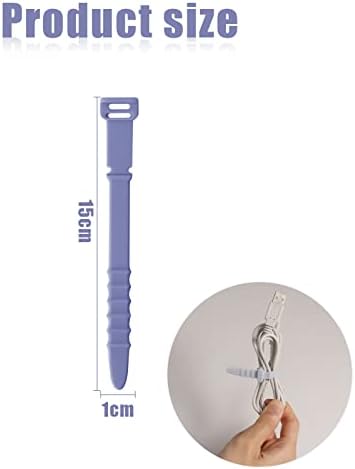 SAVITA 20pcs Reusable Wire Ties, 4.5inch Silicone Cable Ties Elastic Silicone Cord Organizer Straps Reusable Cable Zip Ties for Charging Cables USB Cables Earphones Line Pens Key Chains (5 Colors)