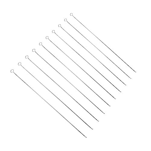 KONTONTY Stainless Steel Beading Tools 10pcs Beading Hooks Beaded Hooks Needle to Thread Beads Jewelry Making