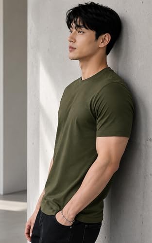 Image of London Hills T Shirt For Man | Tshirt Shirts Men | Men Round Neck Tshirts | Gym T Shirts For mens Workout | T-shirts For Man Cotton Stylish Round Neck T Shirt Half Sleeve Regular Fit Solid Multicolour
