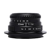 Jiawu Obiettivo Primario da 35 Mm F/1.6 con Messa a Fuoco Manuale, Ampia Apertura, per Fotocamere Serie R, Ritratto, Fotografia di Paesaggio, Vetro Ottico