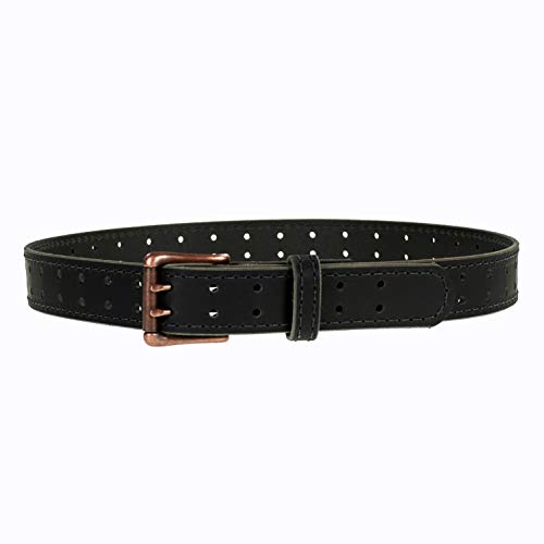Men’s Classic Leather Belt, Double Prong Retro Style, Antique Copper Buckle, 1 ½” Width, Amish handmade in the USA2