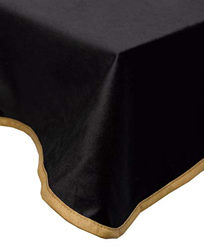 Zukeo Ltd Velvet Bridge Cloth Plain Extra Soft Poker Card Game 44" Tablecloth with Cotton Binding (Black)