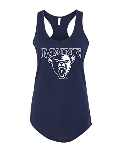 University of Maine One Color Mascot Ladies' Tank Top (Midnight Navy, Large) - UMaine Black Bears Apparel