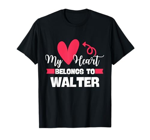 First Name Walter Valentines Day Design for Couples Camiseta