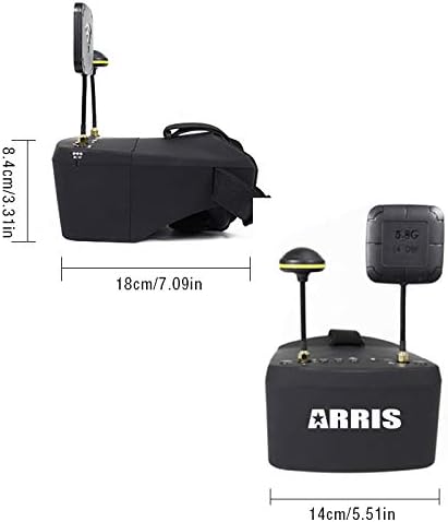 Miniatura 4 de ARRIS EV800 5 pulgadas 800x480 FPV gafas de vídeo 5.8G 40CH Raceband búsqueda automática batería integrada