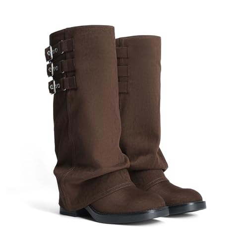 Image of DREAM PAIRS Fold-over Knee High Fashion Boots for Women