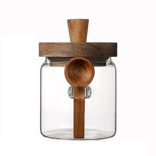13 oz Glass Tea Storage Jar with Lid & Spoon