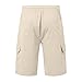Men's Casual Cotton Linen Shorts Summer Beach Shorts Lightweight Drawstring Elastic Waist Chino Golf Short 2026 Fashion Khaki X-Large