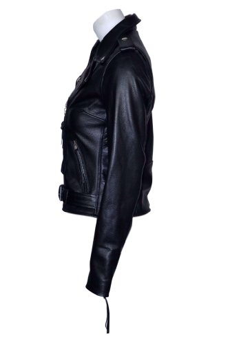 Smart Range Women's Brando Classic Motorcycle Motorbike Genuine Cowhide Leather Jacket 14 Black #TOP4