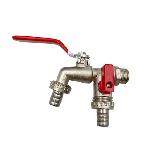 Garden Hose Spigot - Anti Freeze Outdoor Faucet, Two Way Water Tap with Durable Brass Valve Splitter Connector with Smooth Flow 