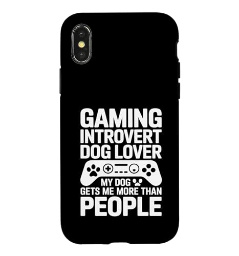 �Q�[�~���O �����I �� ���l My Dog Gets Me More Than People �X�}�z�P�[�X iPhone X/XS �p