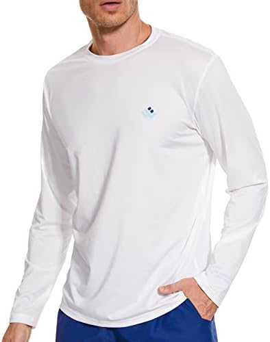 Men’s UPF 50+ Lightweight Long Sleeve Casual T-Shirt Quick Dry UV Sun Protection for Outdoor Beach Hiking Fishing Exercise