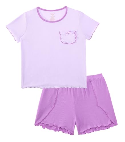 Image of Baby Girls Outfits Sets Summer Tee and Shorts Toddler 2-Piece Set for Kids Cooling Clothes,Viscose Made from Bamboo