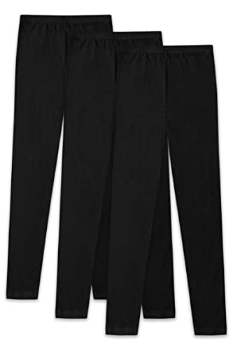 ORIGINAL BASICS Mädchen Lange Leggings Baumwolle Blickdicht Normaler Bund (3 Pack) Schwarz 152/164 Cover