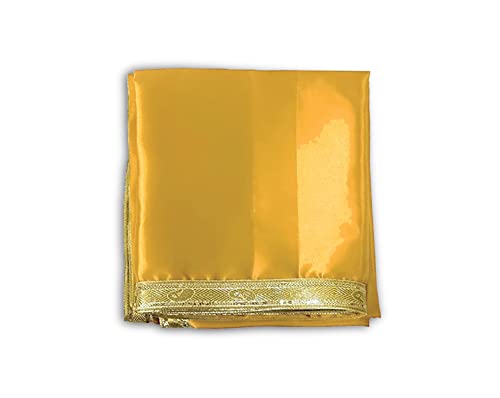 Image of Pooja Cloth for Mandir and Multi Purpose Use (Pink & Yellow)