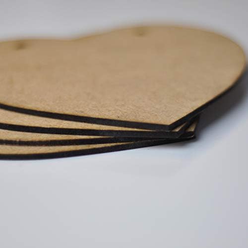Creative Deco 4 x Wooden Hearts for Crafting | 150 x 130 x 3-4 mm | Craft Cutout Blank Shape Plaques | MDF Board Signs Heart Shapes | Perfect for Arts & Crafts, Painting, Varnishing, Decorating