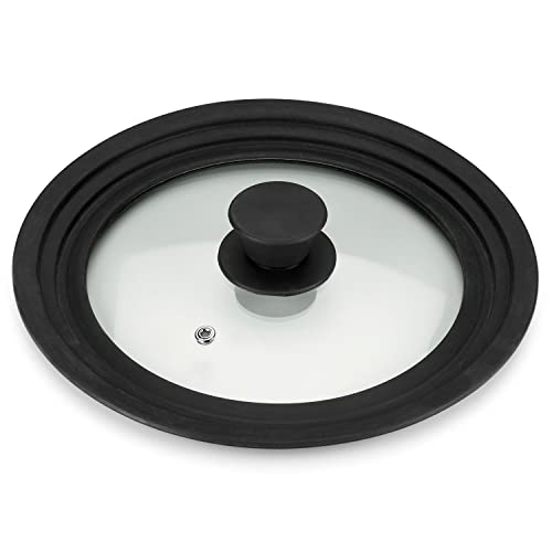 Alza Basic - Tapa Multimedida 26-28-30cm, Cristal y Silicona Grado Alimenticio, Compatible con Sartenes, Ollas, Tarteras, Orificio Extracción Vapor
