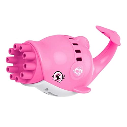 Máquina Bolhas De Sabão Automático Golfinho Lança Bolha De Sabão Brinquedo Elétrico Automático Rosa