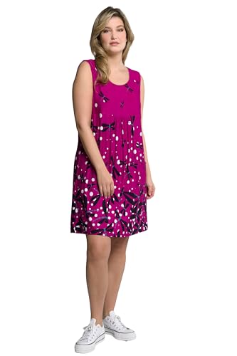 Ulla Popken Damen Jersey Libellendruck Kleid, dunkler Flieder, 46/48
