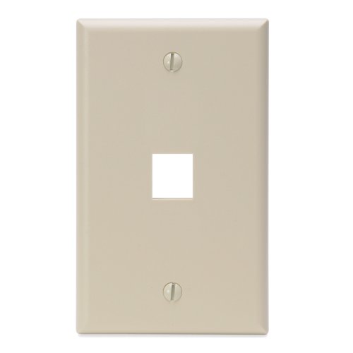 Leviton QuickPort Wallplate, Single Gang, 1-Port, 41080-1IP, Ivory