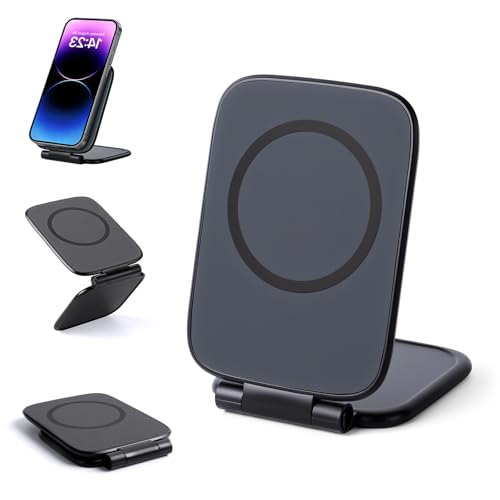 Ultra-Thin Foldable Magnetic Car Phone Mount Shockproof Strong Magnet Secure 270 Adhesive Cell Phone Holder for Your Car/Gym/Mirror Compatible with iPhone & Android