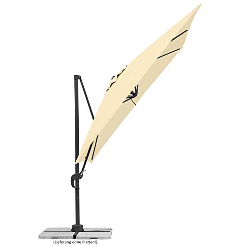 Schneider Sonnenschirm Rhodos Junior 8-teilig, quadratisch | In Natur | 270 x 270 cm - 786-02 Schneider Sonnenschirm Rhodos Junior 8-teilig, quadratisch | In Natur | 270 x 270 cm