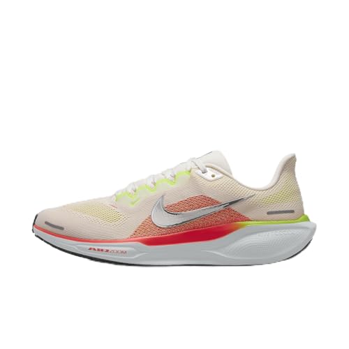 Nike Pegasus 41 Men's Road Running Shoes (FD2722-100, Summit White/Bright Crimson/Glacier Blue/Chrome) Size 6