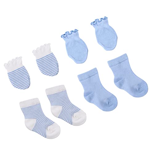 Didiseaon 4Pairs Spandex Mittens Socks Adorable Newborn Clothing for Winter Warmth present for Includes of Socks Mittens