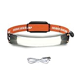 Rechargeable Headlamp Flashlight, COSOOS Bright LED Headlamp, Wide Beam, 210° Illumination, 500...