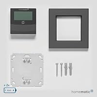 Homematic IP Temperatur- und Luftfeuchtigkeitssensor mit Display – innen, Smart Home, anthrazit, steuert Heizkörper/Fußbodenheizung per App, Alexa, Temperaturmessung, Energie sparen, 160551A0 – Ansicht 6