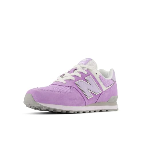 New Balance 574 V1 Essentials Comfort Lace-up Sneaker, Lilac Glo/Bright Lavender, 5.5 US Unisex Big Kid