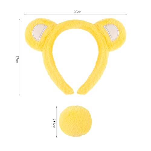 Yellow Bear Costume for Women Teens Adults Ears Headband, Tail, Socks & Tutu Halloween Accessories Cosplay — view 5