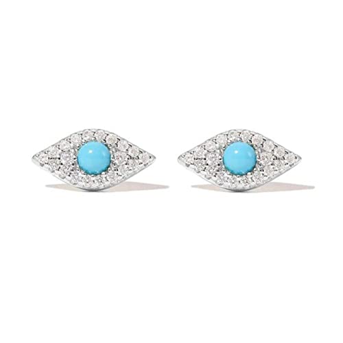 Boucles d'oreilles œil Argent 925 d'exception et Zircon Bleu de haute pureté